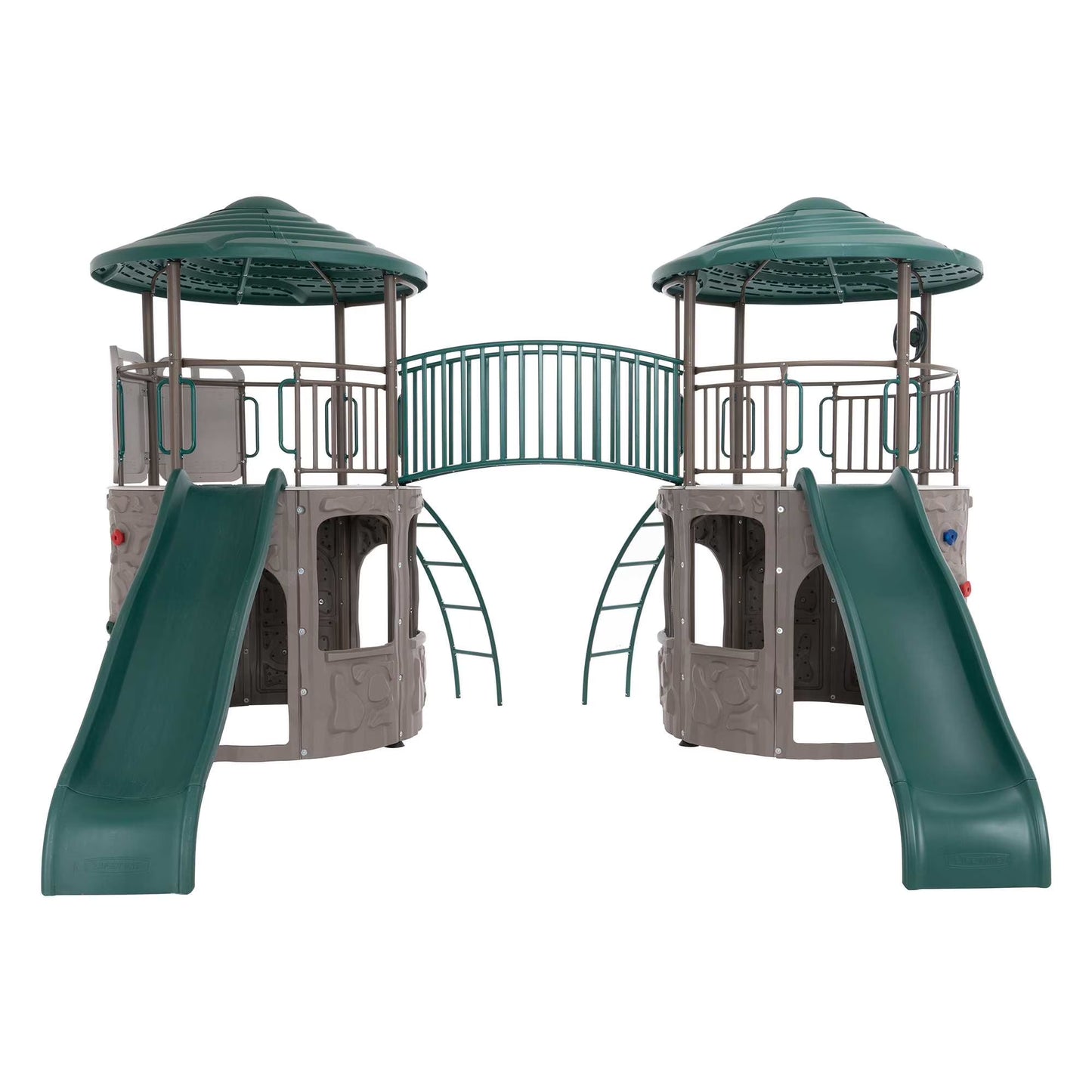 Kid'S Double Adventure Tower with Bridge and Climbing Walls (90971)