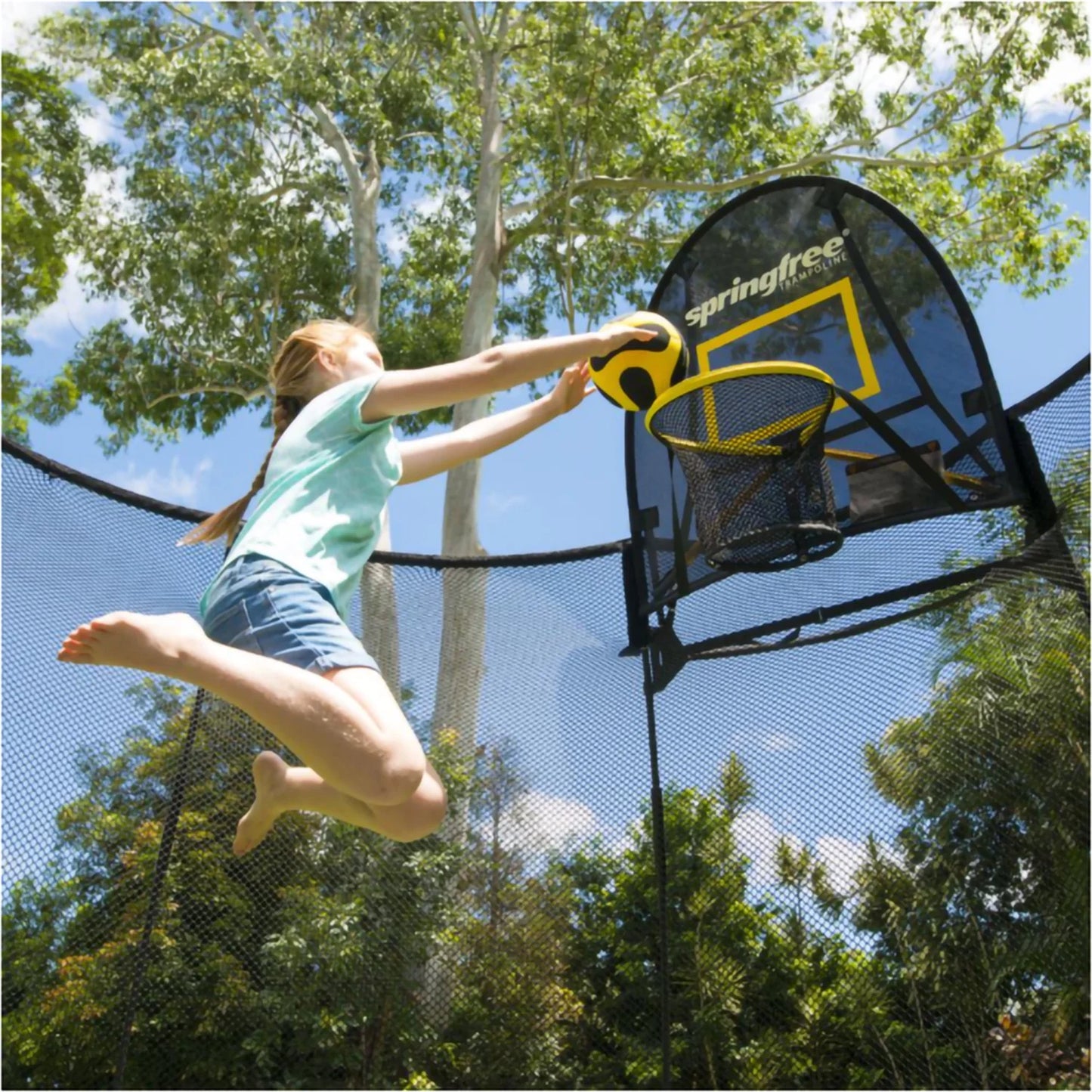 13’ X 13’ Square Backyard Trampoline with Accessories, Black
