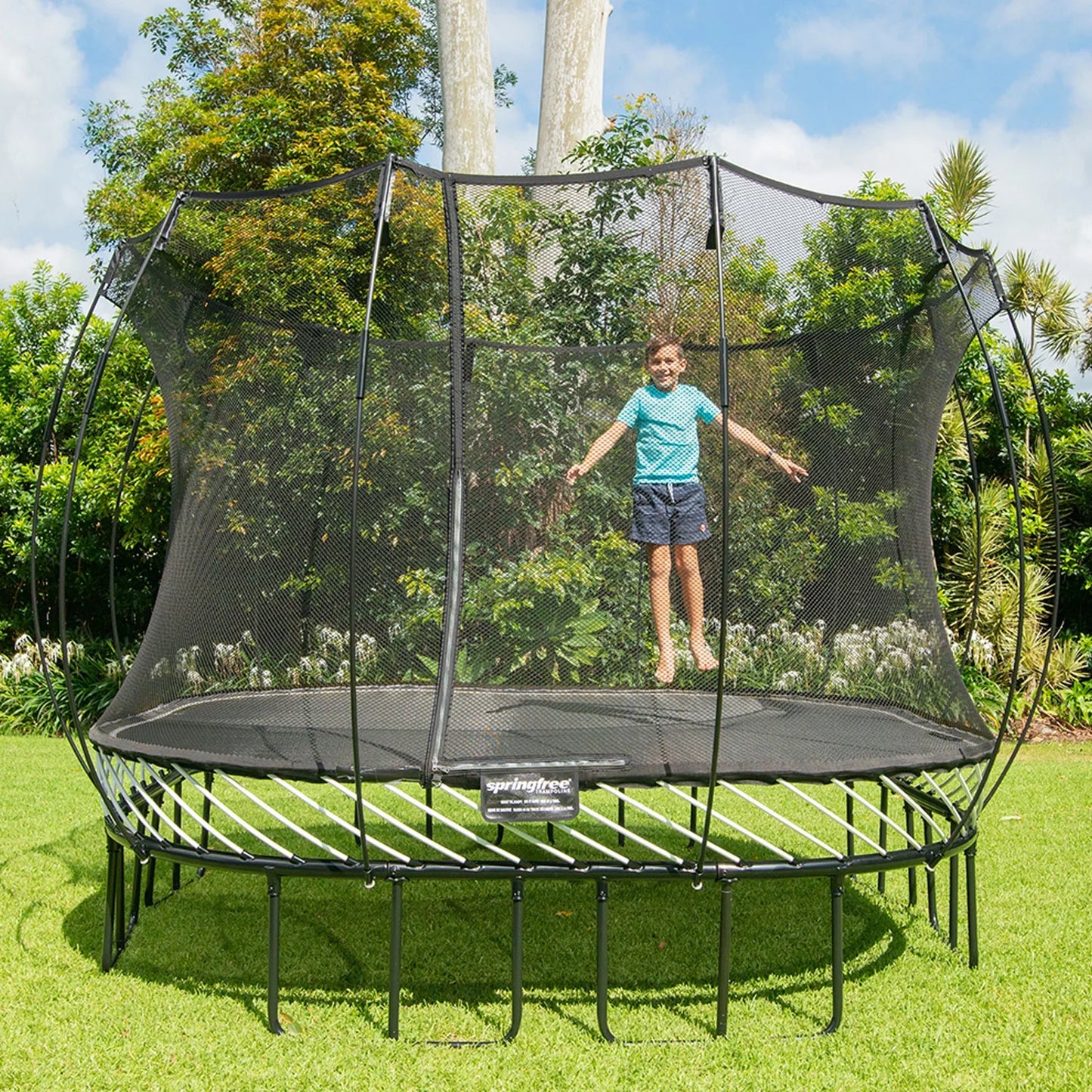 13’ X 13’ Square Backyard Trampoline with Accessories, Black
