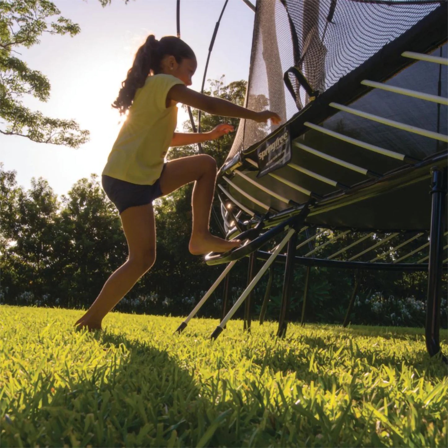 13’ X 13’ Square Backyard Trampoline with Accessories, Black