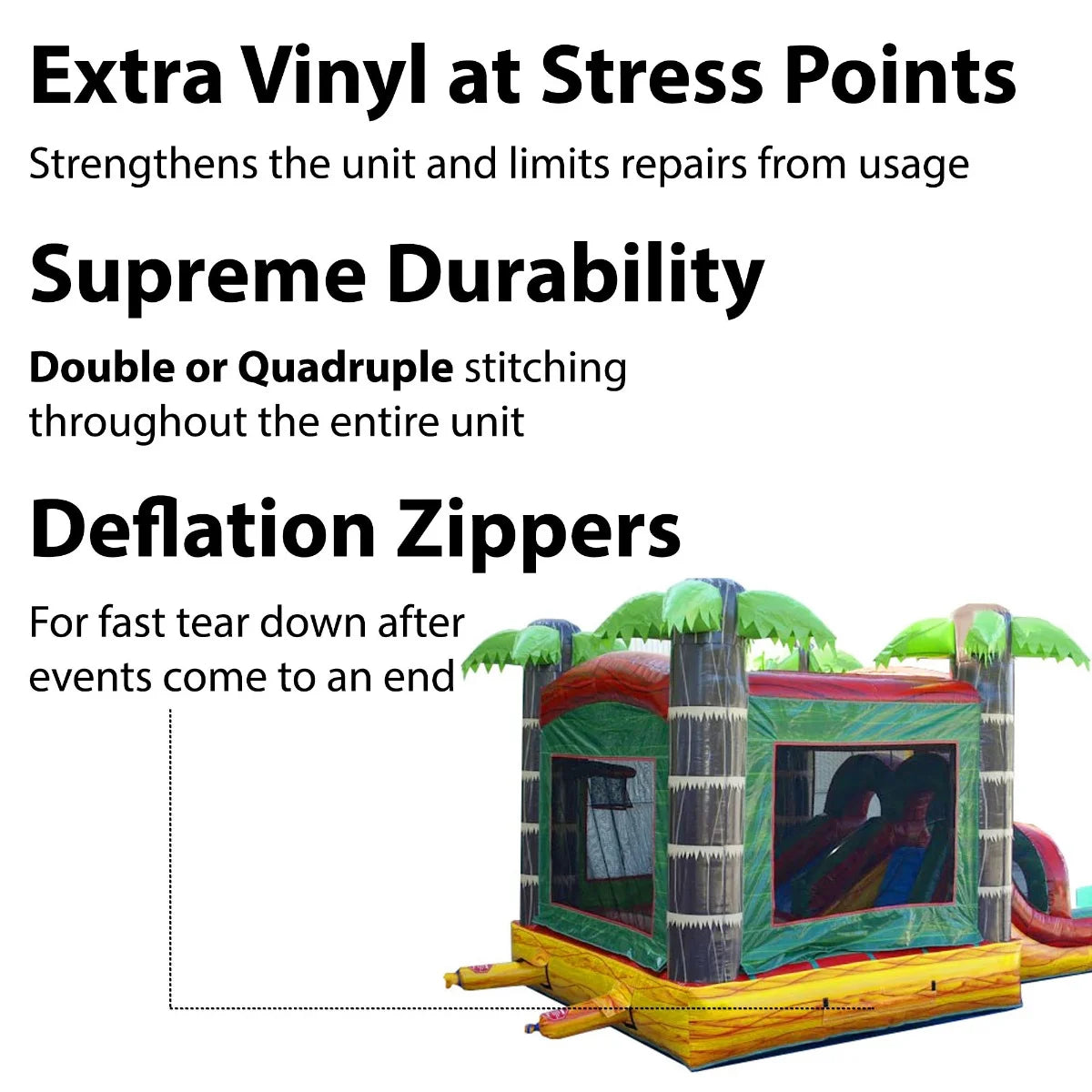 Kids Inflatable Water Slide Bounce House Combo with Blower, Tropical Fire Marble