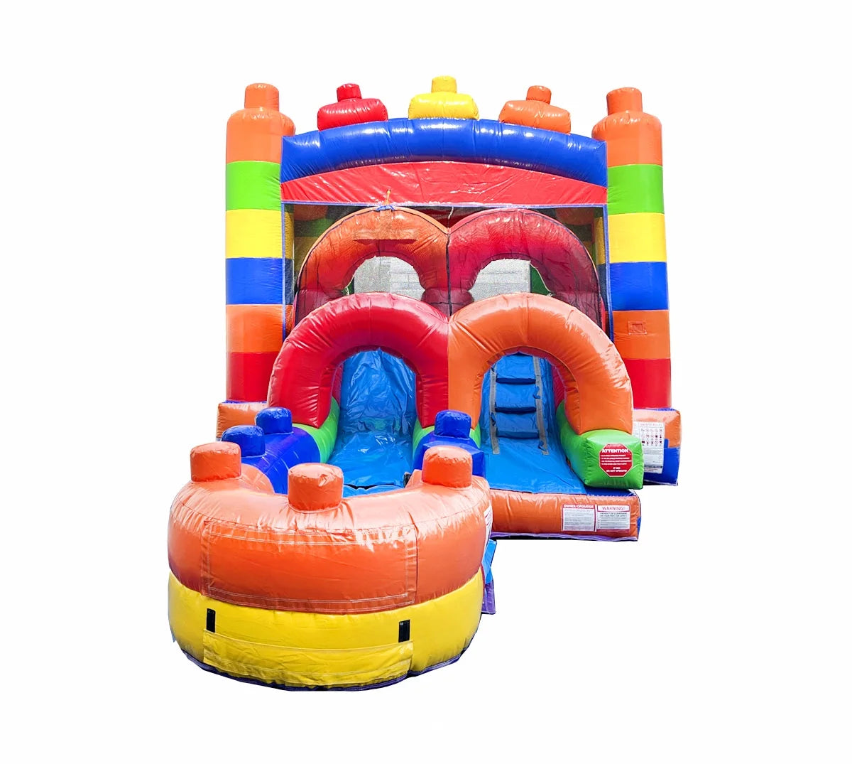 Kids Inflatable Water Slide Bounce House Combo with Blower, Building Block