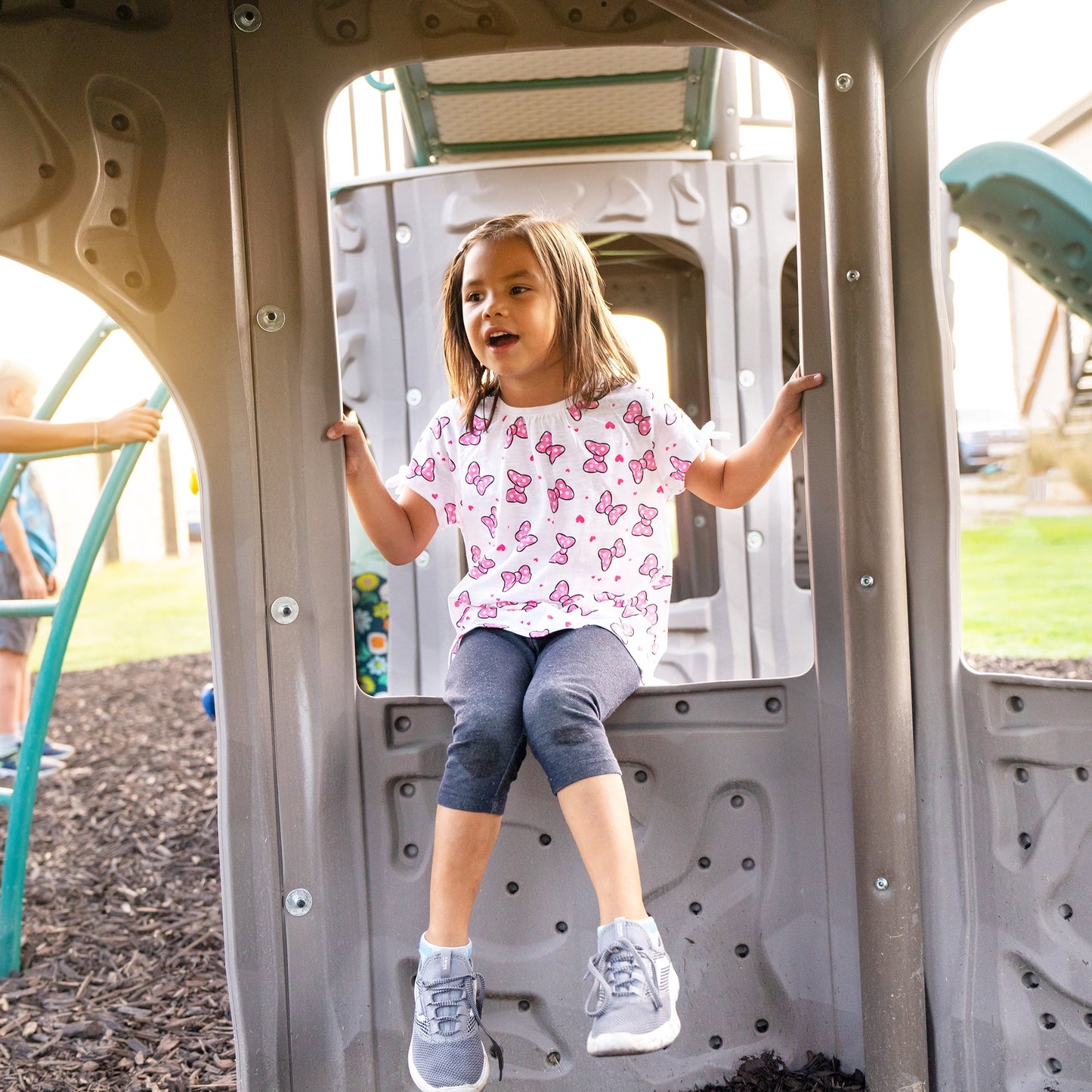 Kid'S Double Adventure Tower with Bridge and Climbing Walls (90971)