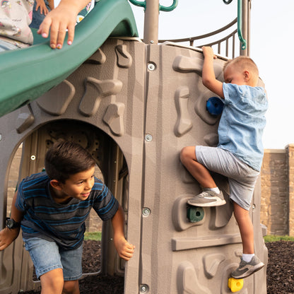 Kid'S Double Adventure Tower with Bridge and Climbing Walls (90971)