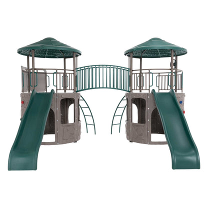 Kid'S Double Adventure Tower with Bridge and Climbing Walls (90971)