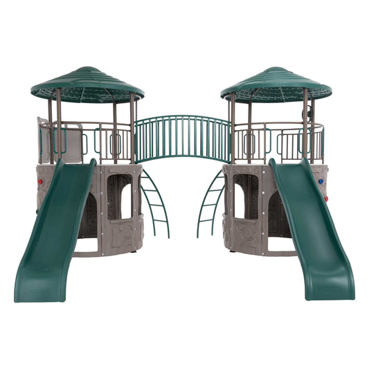Kid'S Double Adventure Tower with Bridge and Climbing Walls (90971)