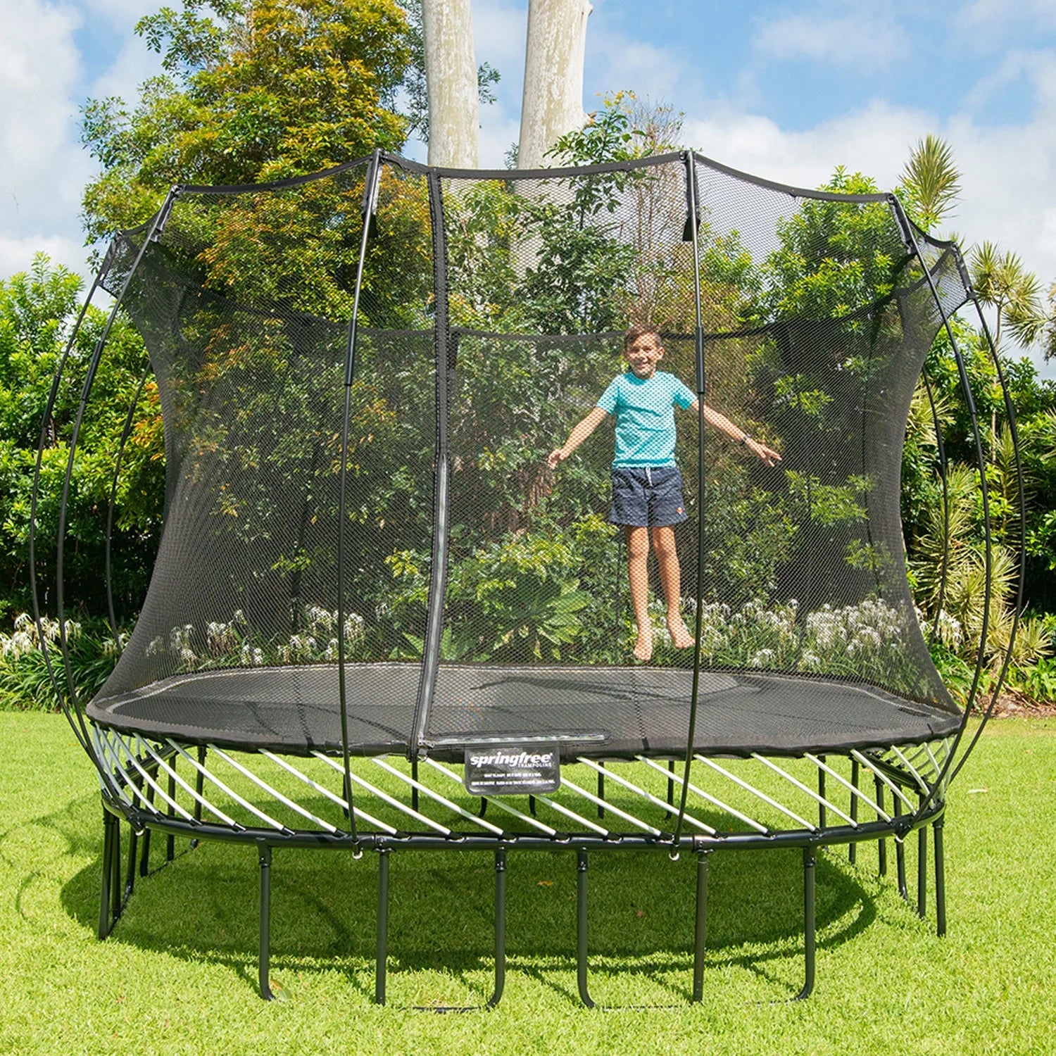 13’ X 13’ Square Backyard Trampoline with Accessories, Black