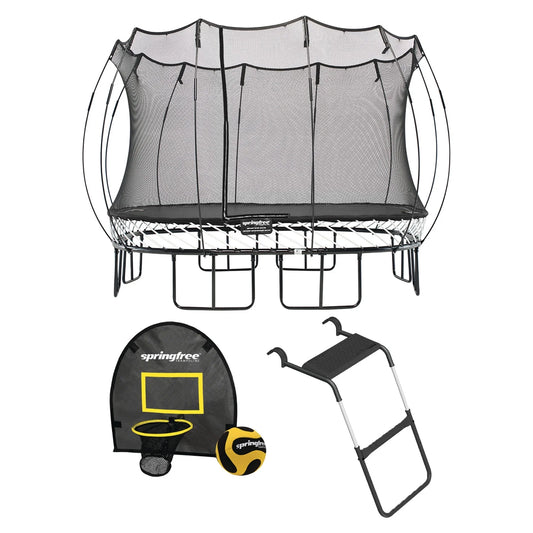 13’ X 13’ Square Backyard Trampoline with Accessories, Black